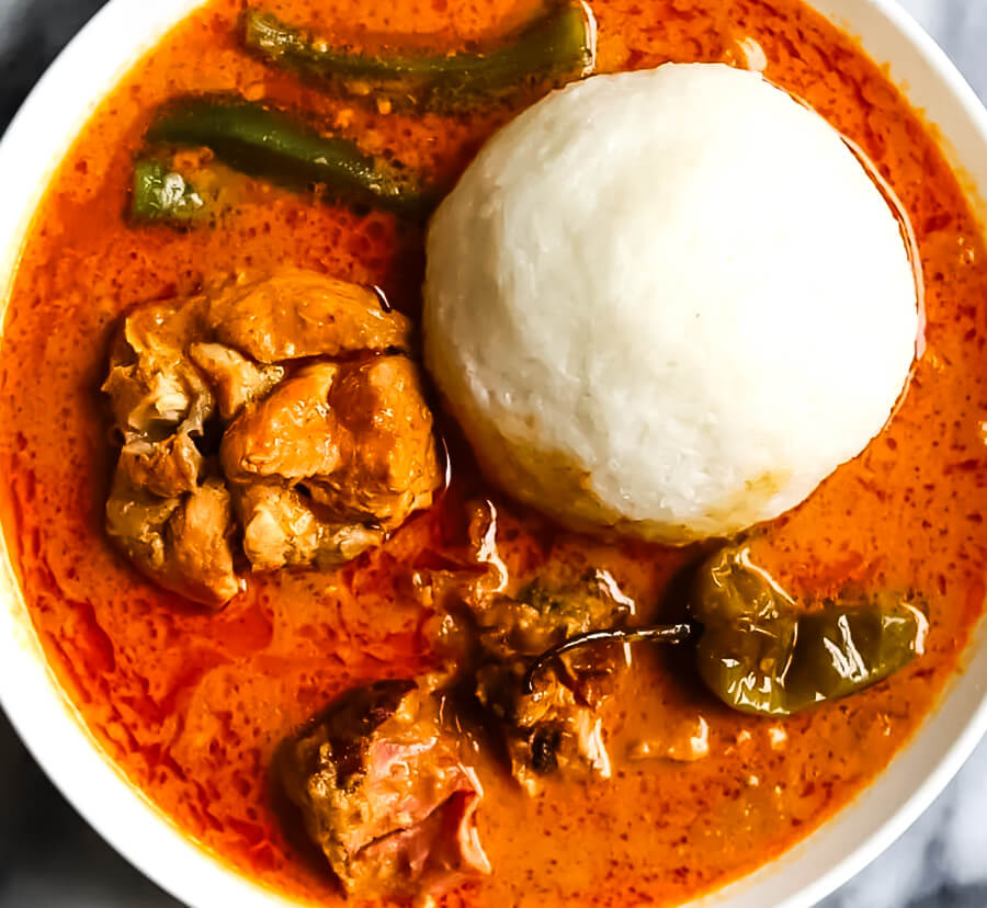 Rice Balls with Groundnut Soup